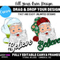 Retro Santa Canva Frame, Santa Claus Editable Canva Frame Template, Fill Your Design Canva Frame,  Canva Frame Bundle, Doodle Peace PNG