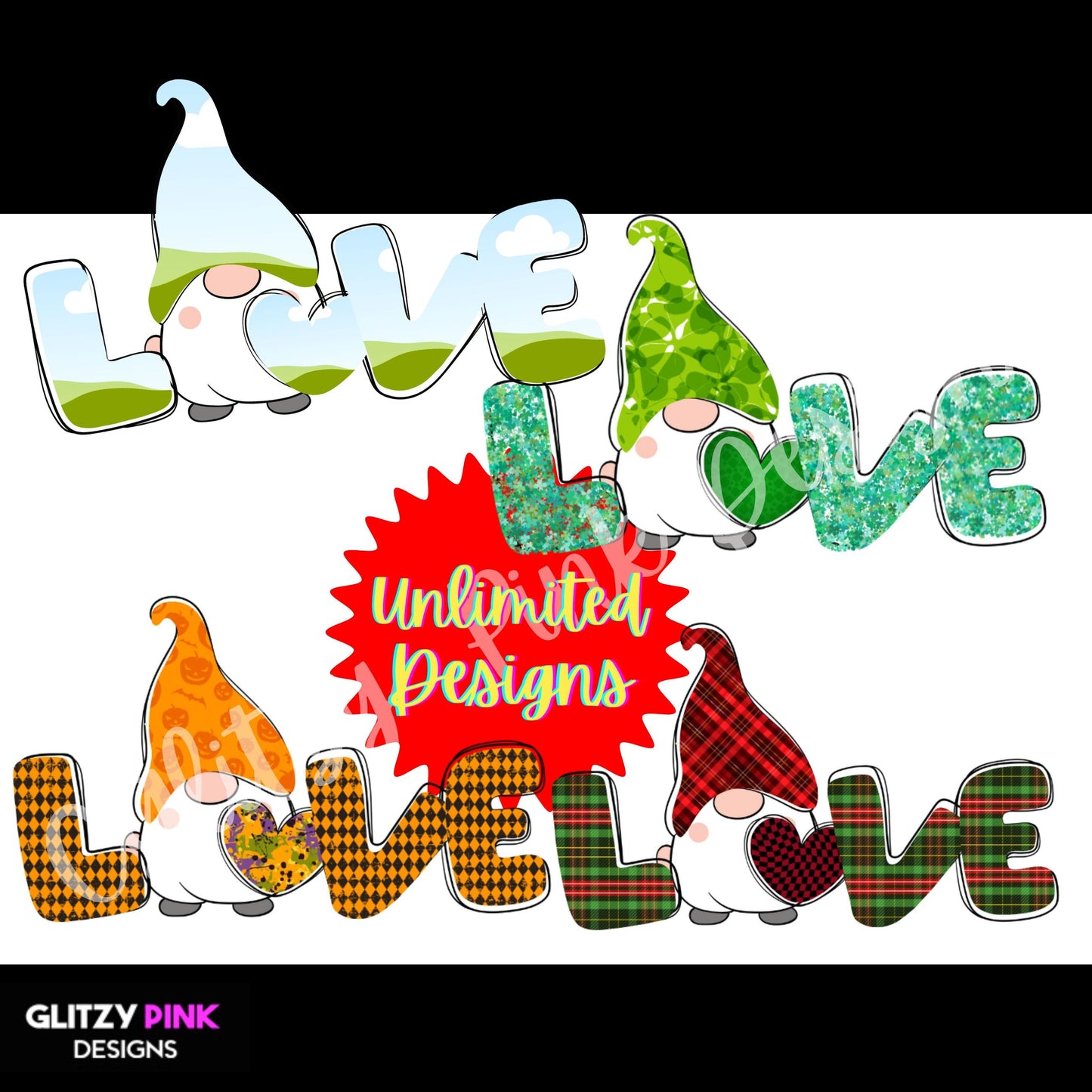 Love Gnomes Canva Frame, Gnomes Editable Canva Frame Template, Fill Your Design Canva Frame,  Canva Frame Bundle, Doodle Peace PNG