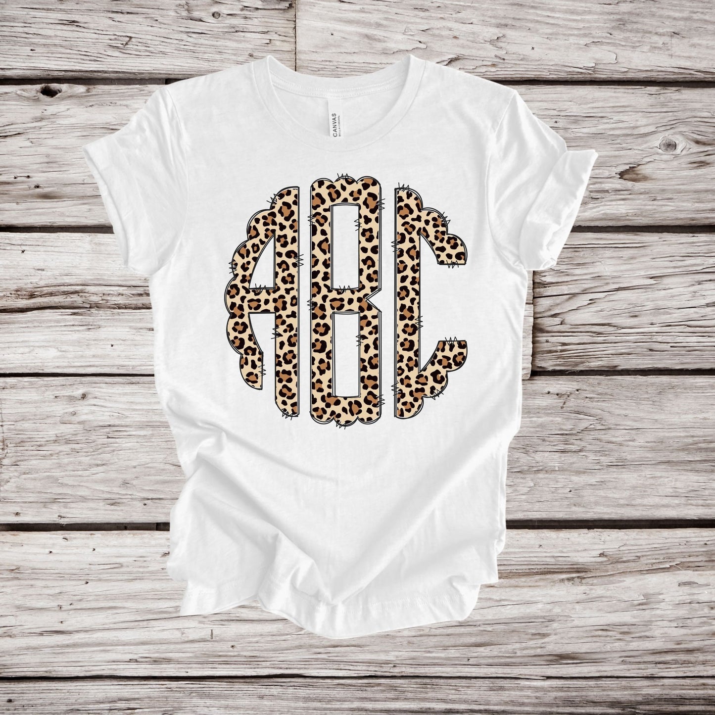 Cheetah Doodle Scallop Monogram, Animal Print Monogram Alphabet, Leopard Monogram, America Alphabet Set, Instant Download