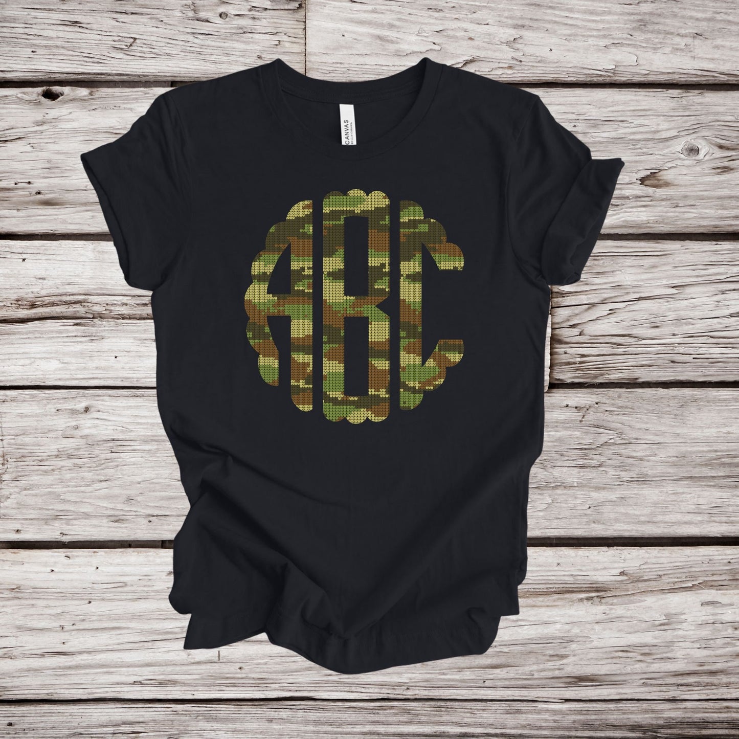 Green Knitted Camo Scallop Monogram, Camouflage Monogram Alphabet, Military Monogram Font, Camo Alphabet Set, Instant Download