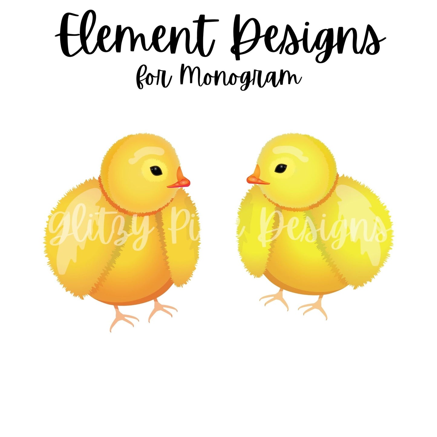 Blue and Yellow Gingham with Easter Chicks Doodle Scallop Monogram,  Easter Monogram Alphabet, Easter Doodle Monogram, Instant Download