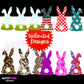Fill in Your Own Pattern Easter Bunny Canva Template, Editable Easter Bunnies SVG and PNG Canva Frames