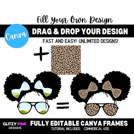 Messy Bun Girl B Drag and Drop Canva Template, Mom Girl  Life SVG, Customized Messy Bun Girl PNG  Canva Frame, Girl Life Sublimation Design
