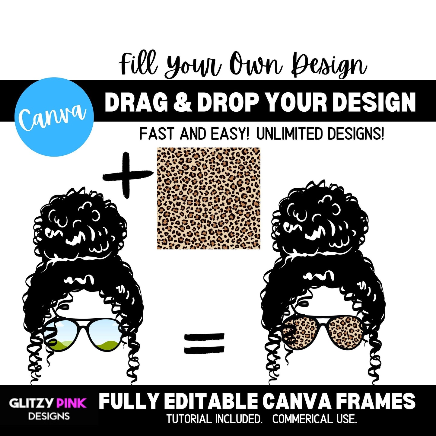 Messy Bun Mom M Drag and Drop Canva Template, Mom Life SVG, Customized Messy Bun Mom PNG  Canva Frame, Messy Bun Mom Sublimation Design