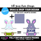 Make Your Own Easter Bunny Split Monogram Canva Frame,  Split Monogram SVG, Monogram SVG, Fonts for Canva, Canva Fonts