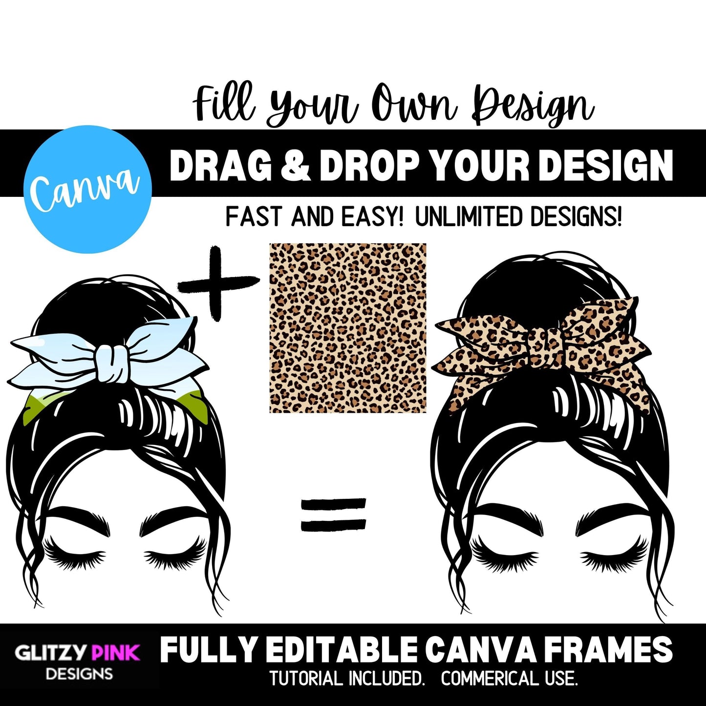 Messy Bun Mom F Drag and Drop Canva Template, Mom Life SVG, Customized Messy Bun Mom PNG  Canva Frame, Messy Bun Mom Sublimation Design